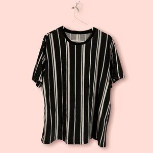 Forever 21 Men's Striped Tee - Black/White